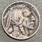 1927s Buffalo nickel, nice original VF Condition Coin, full date, 3/4 horn