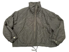 Vintage Towne London Fog Quilted Puffer Jacket Coat 90s Y2K Olive Green Sz Small