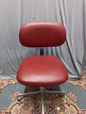 SEDIA GIREVOLE IN SKAI E METALLO ANNI 60/70