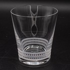 CHIP - Lalique Crystal Facet Double Old Fashioned Tumbler Glass 4 1/8"