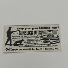 Outers Laboratories Gunslick Kits Onalaska WI 1965 Magazine Ad SAH1-S35