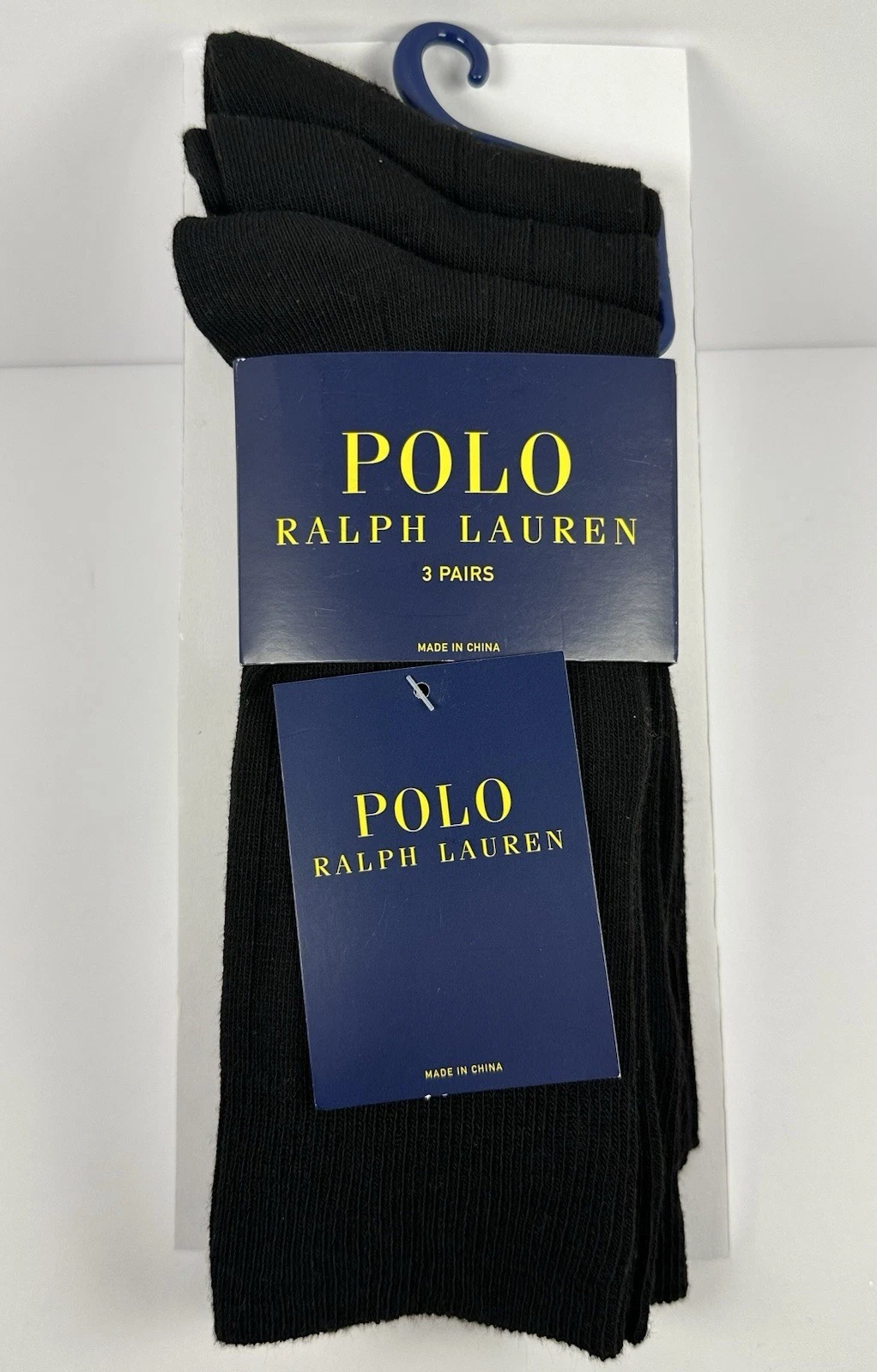 Polo Ralph Lauren Men's Dress Socks - 3 Pairs - Black (Size 10-13)