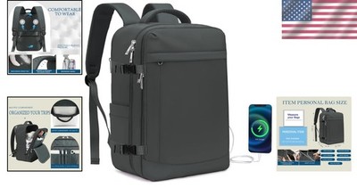 Compact Dark Grey Travel Backpack for Men & Women - Fits Up to 17-Inch Laptops | eBay Compact Dark Grey Travel Backpack for Men & Women - Fits Up to 17-Inch Laptops | eBay