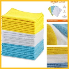 Retailer Basics Microfiber Cleaning Cloths 16x12 Blue/White/Yellow Pack of 24
