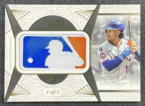 1/1 FRANCISCO LINDOR 2025 TOPPS DEFINITIVE COLL MLB LOGOMAN LOGO PATCH 1/1 METS