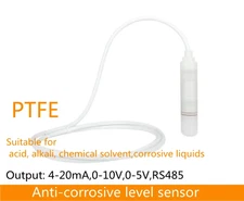 Liquid Level Sensor PTFE Anti Corrosive Transducer 4-20mA For Seawater Acid