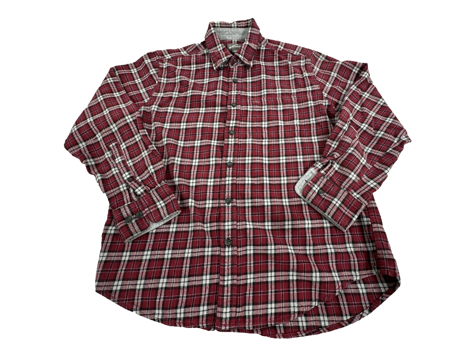 Eddie Bauer Men's Flannel Shirt Size L Plaid Long Sleeve Button Down Red Multi
