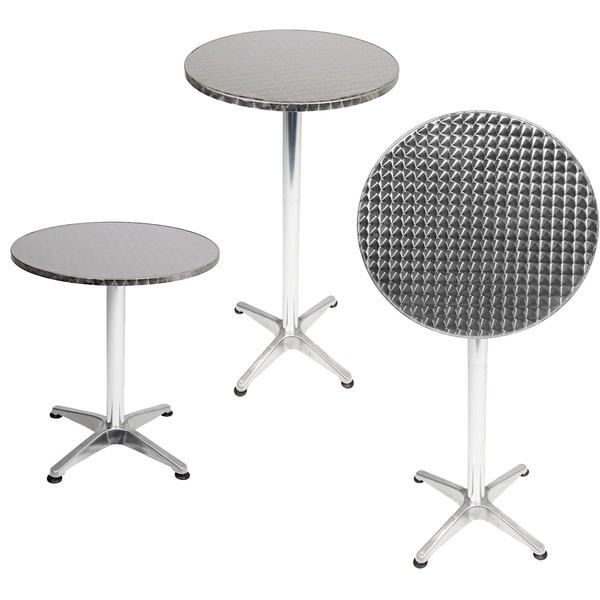 Mojawo® Bistro Stehtisch Ø60Cm HöHenverstellbar Klappbar Balkontisch Gartentisch-image