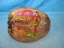 Vintage 60's 70's - Hand Painted Coconut - Paradise Lounge - FREE SHIPPING