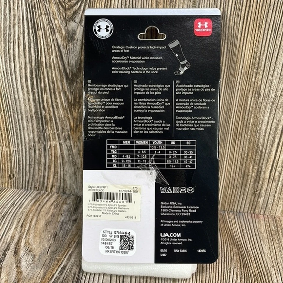 Calcetines deportivos Under Armour equipo adulto sobre la pantorrilla UA talla mediana 1 par Foto 2 de 3