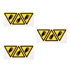 9 pcs Warning Injure Hand Stickers Machine Warning Label Stickers caution decal