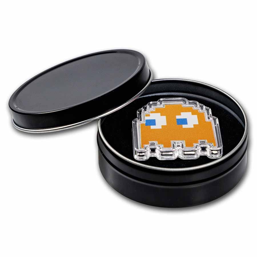 2022 Niue Colorized 1 oz Silver $2 PAC-MAN™ GHOST 
