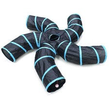 Cat Tunnel for Indoor Cats, 5 Way Cat Tubes and Tunnels Collapsible S-Shape S...