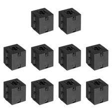 10 Pcs Ferrite Filter Ring Core Cable Clip ID 13mm Square Style, Black