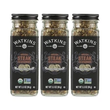 Pack of 3 Organic Steak Seasoning Jars - Gluten-Free & Eco-Friendly Choice