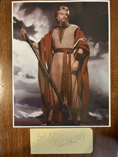 CHARLESTON HESTON Signed Album Page + Unsigned 8x10 Photo Ten Commandments Moses