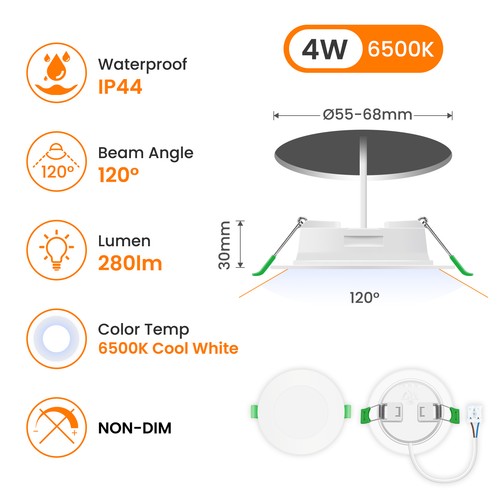 LED Recessed Downlights Dimmable Spot 3CCT Ultra Slim Flat Panel Ceiling Lights - Picture 26 of 52