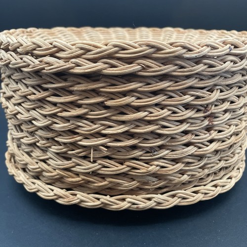 (12) Vtg Wicker Rattan Woven Paper Plate Holders Picnic 9” Made In Hong Kong - Picture 4 of 11
