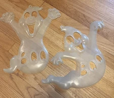 Vintage Lot Glow In The Dark 12.5" Ghost Halloween Hanging Decorations Decor