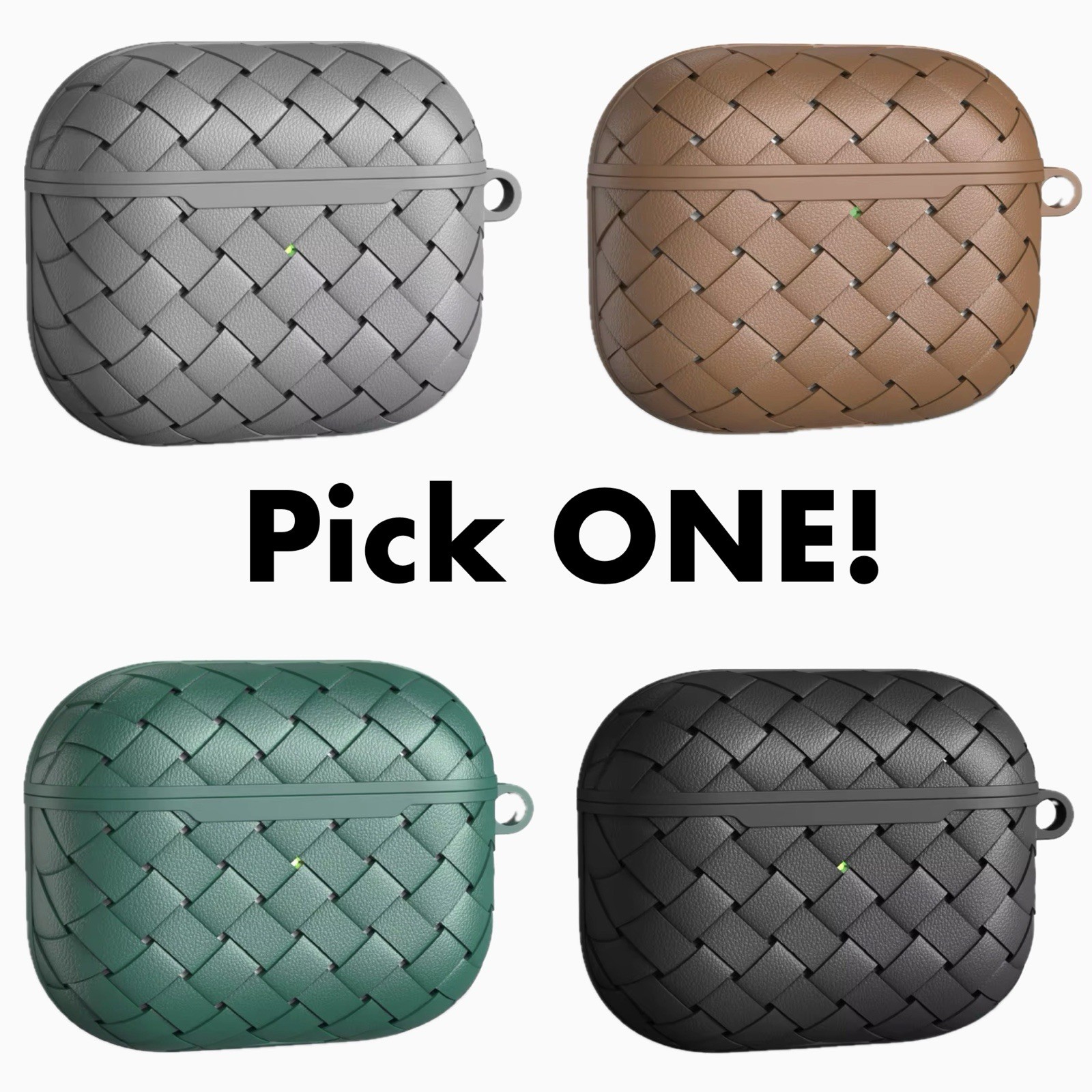 NEW TPU Hard Protective Luxe Woven Apple AirPods Pro 3 Case Leather Texture-image