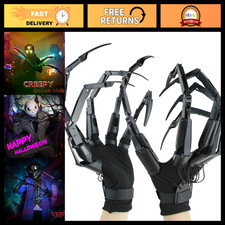 Articulated Finger Extensions Gloves for Halloween Cosplay, Long Claws  Fingern