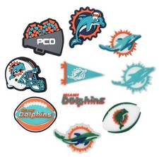 Miami Dolphins Football Croc Shoe Charms Set of 10