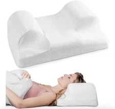 YourFacePillow v2.0 Anti-Wrinkle Memory Foam Pillow Back Sleeper Cooling White