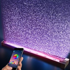 Smart App-Controlled LED Aquarium Light with 16 Million 9.3 inches, Black