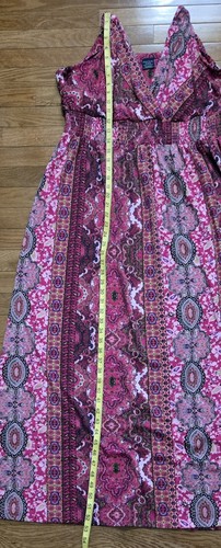 Faded Glory Women's XL Pink Paisley V-Neck Sleeveless Maxi Summer Dress Boho - Picture 17 of 18