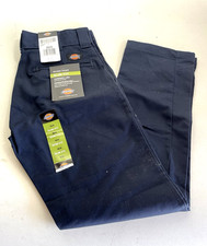 Dickies Twill Work Pants Mens 29x30 Black Slim Fit Tapered Leg Flex Fabric New