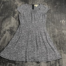 Michael Kors Black & White flowers Patterned Short Sleeve Dress Size PM