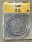 1895-O #54. Graded VF-30 by ANACS. KEY DATE!  $1 Morgan Silver Dollar Key date