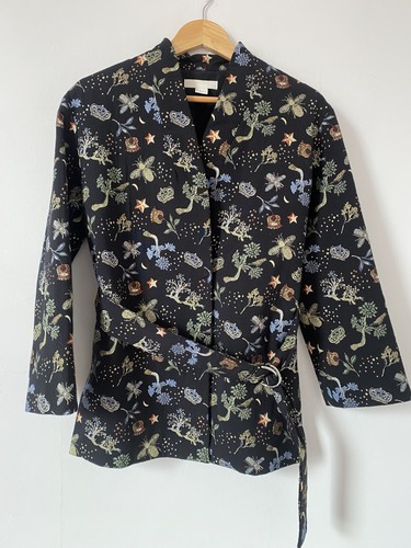 H&M Jacket Extra Small Kimono Bee Floral Crown Belt Embroidered