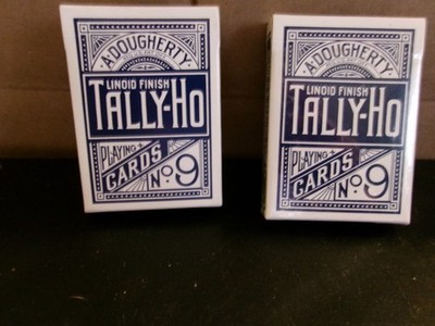 Tally-Ho Blue Fan Poker Cards 2 Decks New/Other