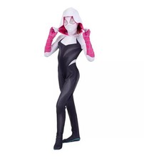 Girls Spider-Gwen Zentai Suit Jumpsuit Marvel Costume Size Medium 7/8 NWT