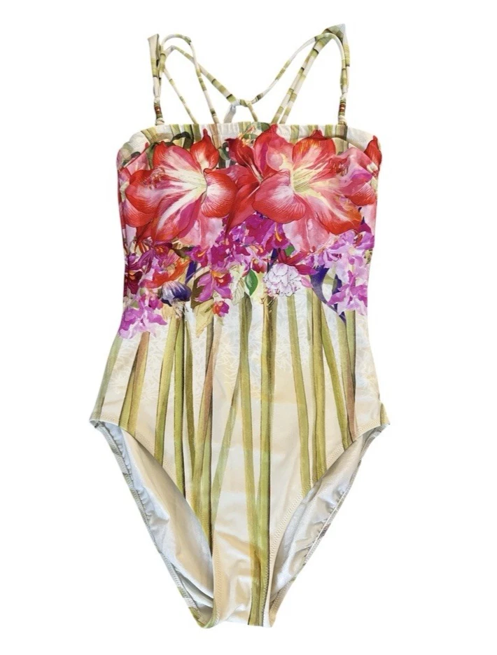 TRAJE DE BAÑO GOTTEX FLORAL TROPICAL MUTICOLOR UNA PIEZA CORREAS EXTRAÍBLES TALLA 10 Foto 2 de 4