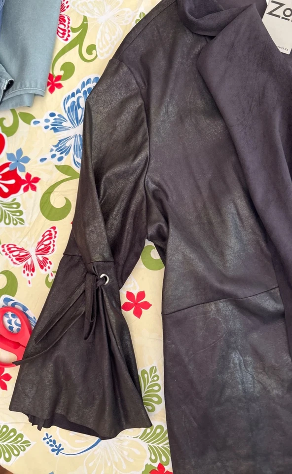 Chaqueta de cuero de gamuza sintética negra XXL de Michael Philips nueva con etiquetas original 178 Foto 2 de 4