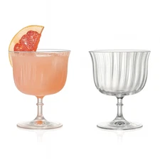 Rims Orient-Coupe Paloma Ribbed Martini & Wine Glasses -  Set of 2  - 9.25oz