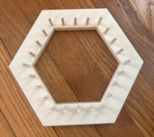 Love and Money Crafts Lap Small Loom Hot Dish Pad 6 3/8" Diagonal Peg to Peg