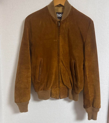 Schott 80s Suede Leather Bomber Jacket MA-1 Style Vintage USA SIZE