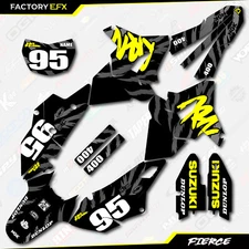 Black & Yellow Fierce Polisport Restyle Graphics Kit fits Suzuki Drz400 Drz400sm