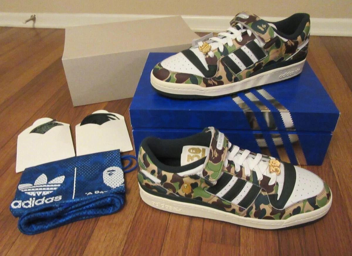 Adidas Forum 84 Bape Low Size 11.5 Green Camo ID4771 Brand New 30th  Anniversary | eBay