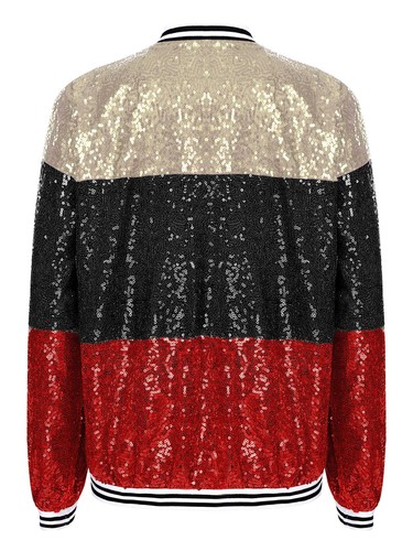 Kid Girls Jacket Color Block Outerwear Glittery Coat Does Not Irritate Sequin - Picture 51 of 87