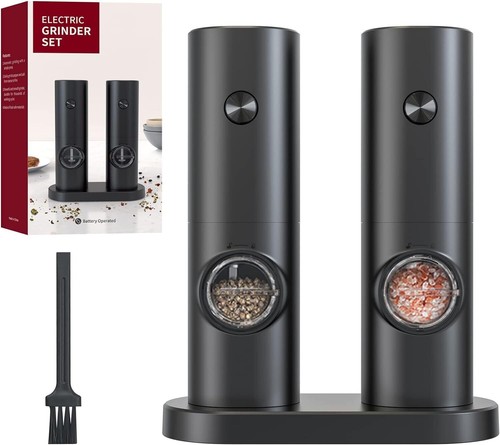 Electric Salt and Pepper Grinder Set Adjustable Coarseness UK Rechargeable - Picture 17 of 23