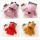 Toddler Girls Baby Winter Warm Hooded Coat Button Jacket Thicken Clothes
