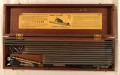 Vintage K&E LEROY LETTERING SET, Keuffel & Esser DRAFTING KIT in Wood ...