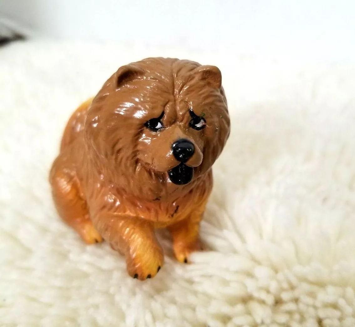 Vintage New Ray Soft Rubber Chow Chow Dog Toy Figure 2 1 2