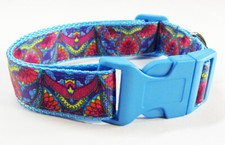 Paisley dog collar handmade adjustable buckle collar 1" wide or leash