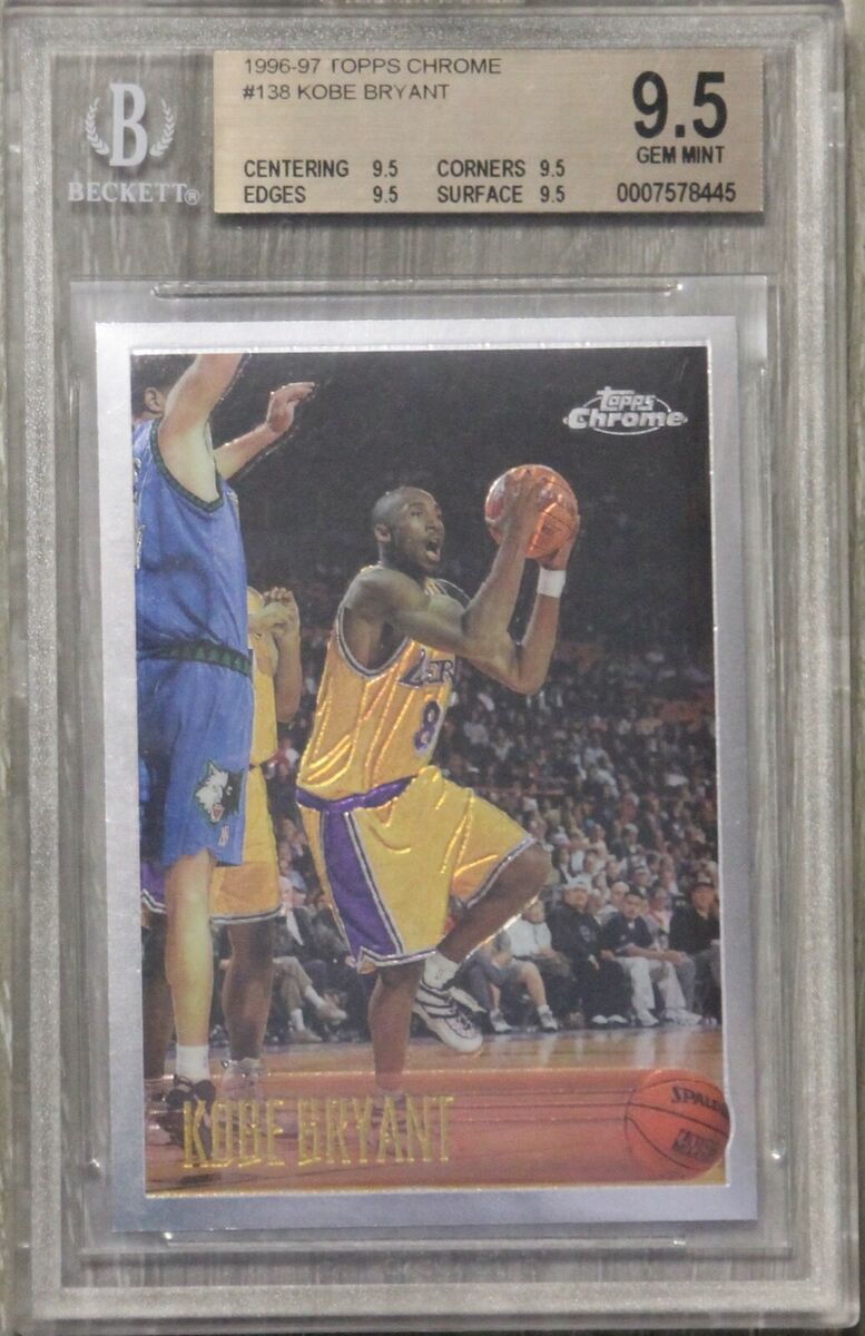 1996-97 TOPPS CHROME #138 KOBE BRYANT BGS 9.5 GEM MINT RC 1996-97 TOPPS CHROME #138 KOBE BRYANT BGS 9.5 GEM MINT RC