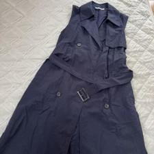 Women JP-size M Coat Uniqlo Jw Anderson Linen Blend Lapel Dress Long Gilet M Out